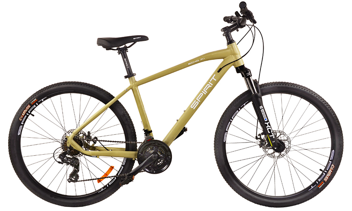 Фотография Велосипед Spirit Echo 7.1 27,5" 2021, размер М, Серо-желтый